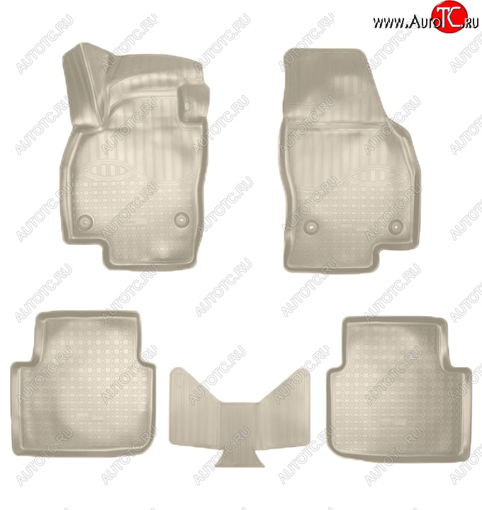 3 099 р. Коврики салонные Noplast (3D)  Skoda Scala (2019-2025) (Бежевые)  с доставкой в г. Воронеж