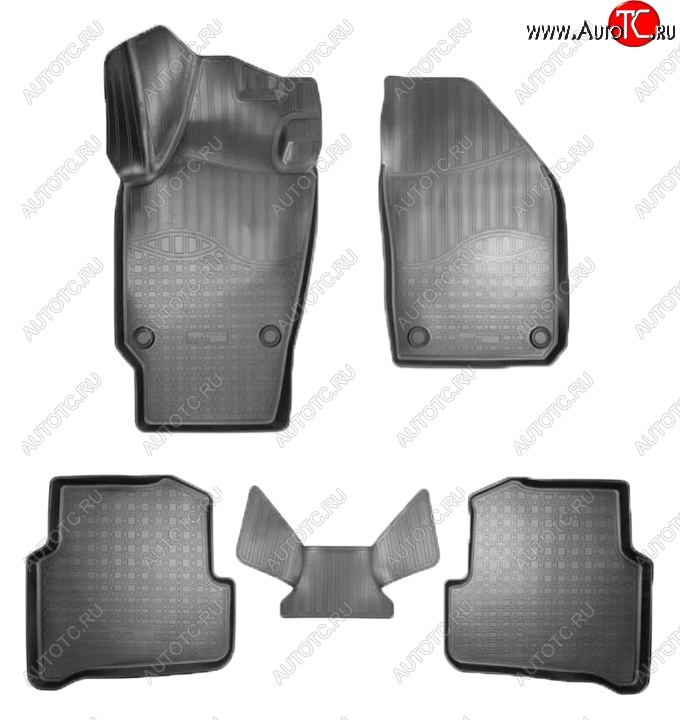 2 499 р. Коврики салонные Noplast (3D) Skoda Fabia Mk3 хэтчбэк дорестайлинг (2014-2018) (Черные)  с доставкой в г. Воронеж