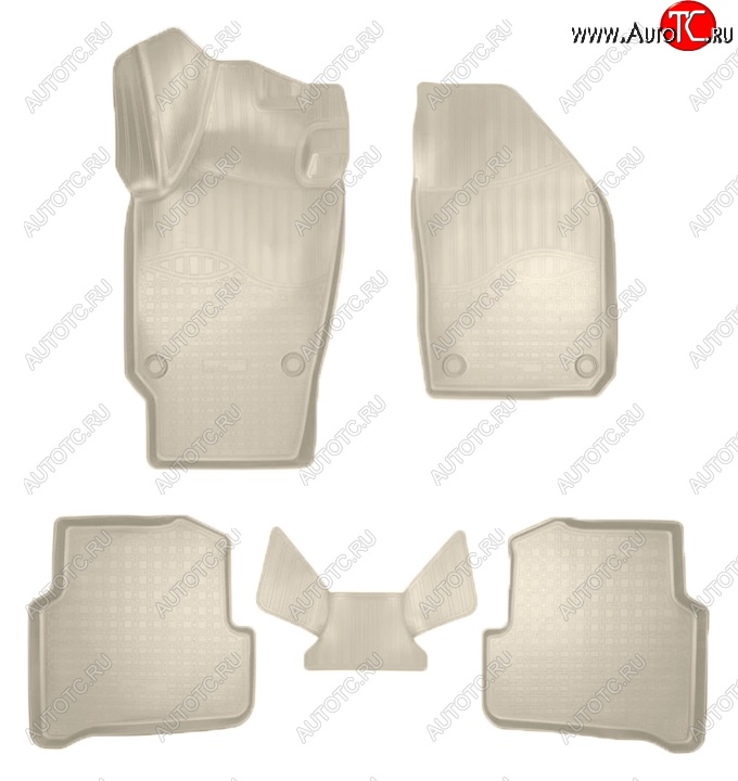 2 999 р. Коврики салонные Noplast (3D)  Skoda Fabia  Mk3 (2014-2018) универсал дорестайлинг, хэтчбэк дорестайлинг (Бежевые)  с доставкой в г. Воронеж
