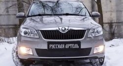 999 р. Зимняя заглушка решетки переднего бампера РА Skoda Fabia Mk2 универсал рестайлинг (2010-2014)  с доставкой в г. Воронеж. Увеличить фотографию 2