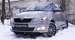 999 р. Зимняя заглушка решетки переднего бампера РА Skoda Fabia Mk2 универсал рестайлинг (2010-2014)  с доставкой в г. Воронеж. Увеличить фотографию 3