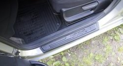 1 689 р. Накладки на порожки автомобиля RA (комплект 4 шт.) Skoda Fabia Mk2 хэтчбэк дорестайлинг (2007-2010)  с доставкой в г. Воронеж. Увеличить фотографию 5