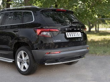 14 549 р. Защита заднего бампера (Ø42 мм, нержавейка) SLITKOFF  Skoda Karoq  NU7 (2017-2021) дорестайлинг  с доставкой в г. Воронеж. Увеличить фотографию 2