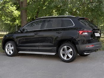 14 549 р. Защита заднего бампера (Ø42 мм, нержавейка) SLITKOFF  Skoda Karoq  NU7 (2017-2021) дорестайлинг  с доставкой в г. Воронеж. Увеличить фотографию 4
