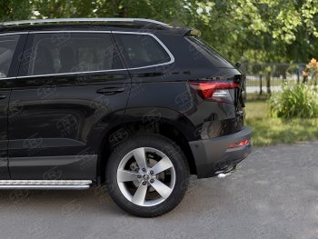 14 549 р. Защита заднего бампера (Ø42 мм, нержавейка) SLITKOFF  Skoda Karoq  NU7 (2017-2021) дорестайлинг  с доставкой в г. Воронеж. Увеличить фотографию 3