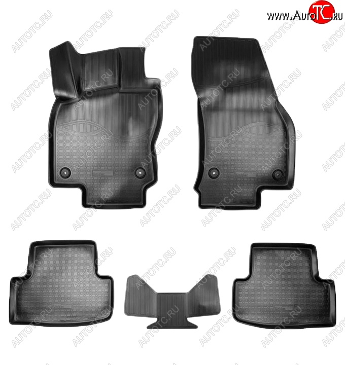2 139 р. Коврики салонные Noplast (3D) Skoda Karoq NU7 дорестайлинг (2017-2021) (Черные)  с доставкой в г. Воронеж