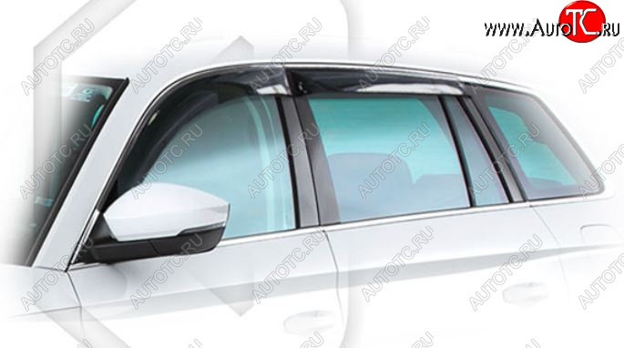 2 199 р. Дефлектора окон CA-Plastiс Skoda Kodiaq NU7 дорестайлинг (2017-2021) (Classic полупрозрачный , Без надписи)  с доставкой в г. Воронеж
