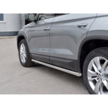 19 999 р. Защита порогов (Ø63 мм) SLITKOFF  Skoda Kodiaq  NU7 (2017-2021) дорестайлинг (Вариант 1 (скошенные торцы под 45°))  с доставкой в г. Воронеж. Увеличить фотографию 4