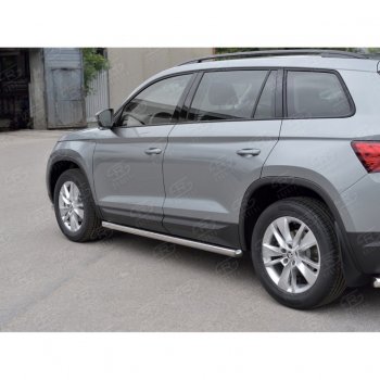 19 999 р. Пороги труба d63 (v3) SLITKOFF Skoda Kodiaq NU7 дорестайлинг (2017-2021)  с доставкой в г. Воронеж. Увеличить фотографию 3