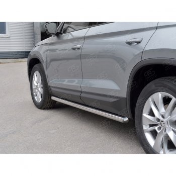 19 999 р. Пороги труба d63 (v3) SLITKOFF Skoda Kodiaq NU7 дорестайлинг (2017-2021)  с доставкой в г. Воронеж. Увеличить фотографию 4