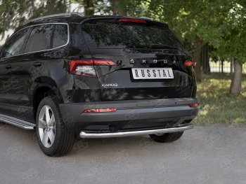 15 249 р. Защита заднего бампера (Ø63 мм, нержавейка) SLITKOFF Skoda Kodiaq NU7 дорестайлинг (2017-2021)  с доставкой в г. Воронеж. Увеличить фотографию 2