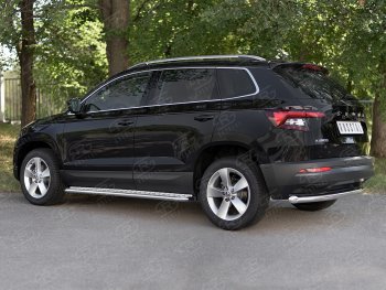 15 249 р. Защита заднего бампера (Ø63 мм, нержавейка) SLITKOFF Skoda Kodiaq NU7 дорестайлинг (2017-2021)  с доставкой в г. Воронеж. Увеличить фотографию 4