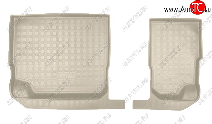 919 р. Коврики салонные Noplast (3D, 3 ряд)  Skoda Kodiaq  NU7 (2017-2021) дорестайлинг (Бежевые)  с доставкой в г. Воронеж