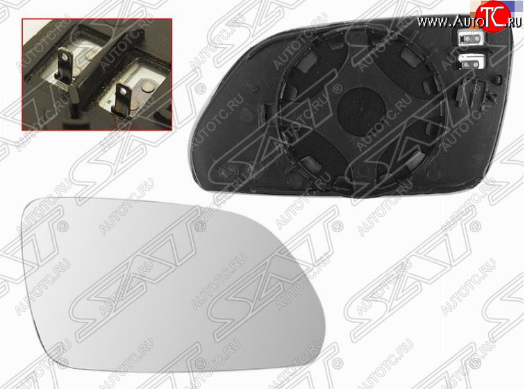 399 р. Правое полотно зеркала SAT (обогрев) Skoda Octavia A5 дорестайлинг универсал (2004-2008)  с доставкой в г. Воронеж