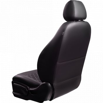 7 199 р. Чехлы для сидений (экокожа, РЗСиС, 2 П) Lord Autofashion Турин Ромб  Skoda Octavia ( Tour A4 1U5,  Tour A4 1U2) (1996-2000) универсал дорестайлинг, лифтбэк дорестайлинг (Черный, вставка черная, строчка черная)  с доставкой в г. Воронеж. Увеличить фотографию 3