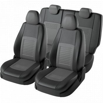 6 799 р. Чехлы для сидений (экокожа, РЗСиС, 2 П) Lord Autofashion Турин Skoda Octavia Tour A4 1U5 универсал дорестайлинг (1996-2000) (Черный, вставка серая)  с доставкой в г. Воронеж. Увеличить фотографию 2