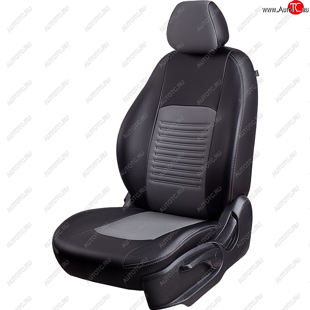 6 799 р. Чехлы для сидений (экокожа, РЗСиС, 2 П) Lord Autofashion Турин Skoda Octavia Tour A4 1U5 универсал дорестайлинг (1996-2000) (Черный, вставка серая)  с доставкой в г. Воронеж