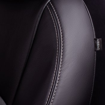 6 799 р. Чехлы для сидений (экокожа, РЗСиС, 2 П) Lord Autofashion Турин Skoda Octavia Tour A4 1U5 универсал дорестайлинг (1996-2000) (Черный, вставка серая)  с доставкой в г. Воронеж. Увеличить фотографию 5