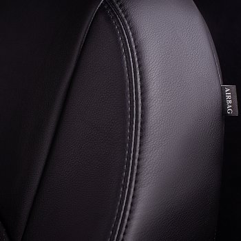 6 799 р. Чехлы для сидений (экокожа, РЗСиС, 2 П) Lord Autofashion Турин  Skoda Octavia ( Tour A4 1U5,  Tour A4 1U2) (1996-2010) универсал дорестайлинг, лифтбэк дорестайлинг, лифтбэк рестайлинг, универсал рестайлинг (Черный, вставка черная)  с доставкой в г. Воронеж. Увеличить фотографию 3
