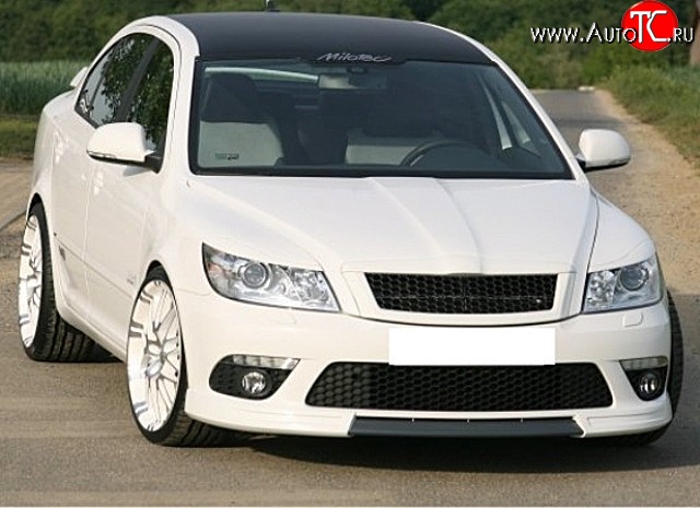 3 699 р. Решётка радиатора RS Style Skoda Octavia A5 рестайлинг универсал (2008-2013) (Алюминиевая черная сетка, Неокрашенная)  с доставкой в г. Воронеж