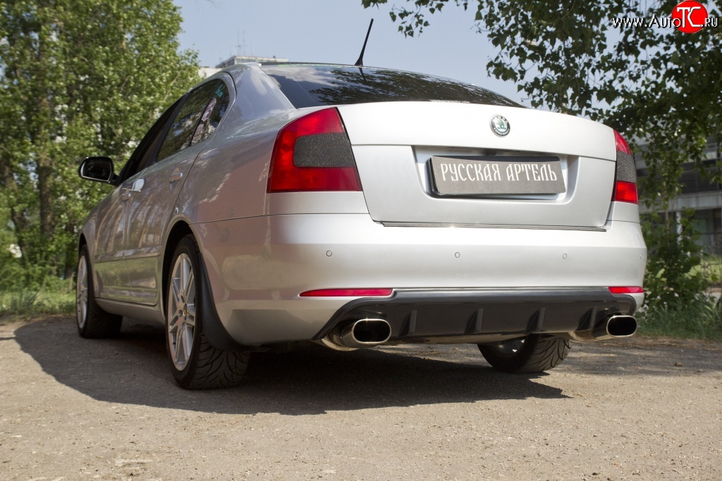 3 189 р. Диффузор заднего бампера RA  Skoda Octavia  A5 (2008-2013) лифтбэк рестайлинг, рестайлинг универсал (Поверхность глянец (под окраску), Неокрашенная)  с доставкой в г. Воронеж
