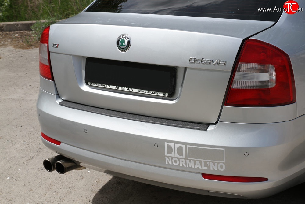 1 489 р. Накладка защитная на задний бампер RA Skoda Octavia A5 рестайлинг универсал (2008-2013)  с доставкой в г. Воронеж