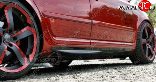 4 999 р. Пороги накладки CT Skoda Octavia A5 дорестайлинг универсал (2004-2008) (Неокрашенные)  с доставкой в г. Воронеж
