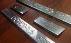 1 299 р. Накладки на порожки автомобиля CT v1 Skoda Octavia A5 дорестайлинг универсал (2004-2008)  с доставкой в г. Воронеж. Увеличить фотографию 2