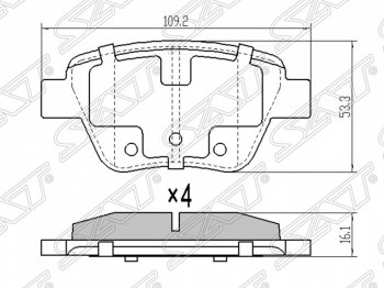 789 р. Колодки тормозные SAT (задние)  Skoda Octavia ( A5,  A7) (2004-2020), Skoda Superb ( B6 (3T),  B6 (3T5),  (B6) 3T) (2008-2015), Skoda Yeti (2009-2013), Volkswagen Caddy  2K (2003-2015), Volkswagen Golf  6 (2008-2014), Volkswagen Touran  1T (2003-2010)  с доставкой в г. Воронеж. Увеличить фотографию 1