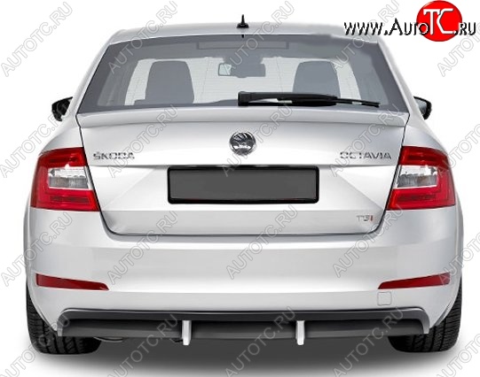 5 999 р. Накладка на задний бампер CT Skoda Octavia A7 дорестайлинг лифтбэк (2012-2017) (Неокрашенная)  с доставкой в г. Воронеж