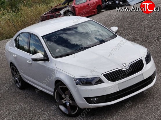 1 199 р. Реснички на фары CT Skoda Octavia A7 дорестайлинг лифтбэк (2012-2017) (Неокрашенные)  с доставкой в г. Воронеж