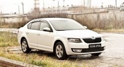 959 р. Реснички на фары RA Skoda Octavia A7 дорестайлинг лифтбэк (2012-2017) (Неокрашенные)  с доставкой в г. Воронеж. Увеличить фотографию 2