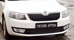 959 р. Реснички на фары RA Skoda Octavia A7 дорестайлинг лифтбэк (2012-2017) (Неокрашенные)  с доставкой в г. Воронеж. Увеличить фотографию 5