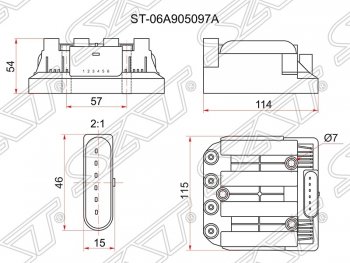 4 999 р. Катушка зажигания SAT (модуль) Volkswagen Bora (1998-2005)  с доставкой в г. Воронеж. Увеличить фотографию 1