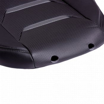 26 649 р. Чехлы для сидений (комплектация Ambition без подлокот-ка) Lord Autofashion Турин 2 (экокожа)  Skoda Octavia  A7 (2012-2020) дорестайлинг лифтбэк, дорестайлинг универсал, рестайлинг лифтбэк, рестайлинг универсал (Серый/Серый/Чёрный/Чёрный)  с доставкой в г. Воронеж. Увеличить фотографию 5