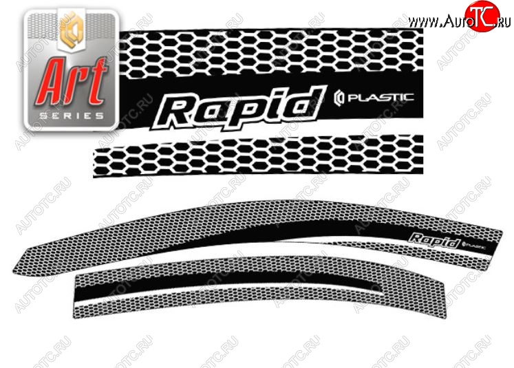 2 159 р. Дефлектора окон CA-Plastic  Skoda Rapid  NH3 (2012-2017) дорестайлинг лифтбэк (Серия Art графит, Без хром.молдинга)  с доставкой в г. Воронеж