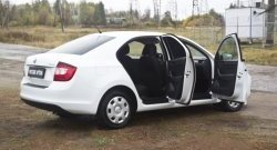 2 149 р. Накладки на порожки автомобиля RA Skoda Rapid NH3 дорестайлинг лифтбэк (2012-2017) (Комплект (передние+задние))  с доставкой в г. Воронеж. Увеличить фотографию 4