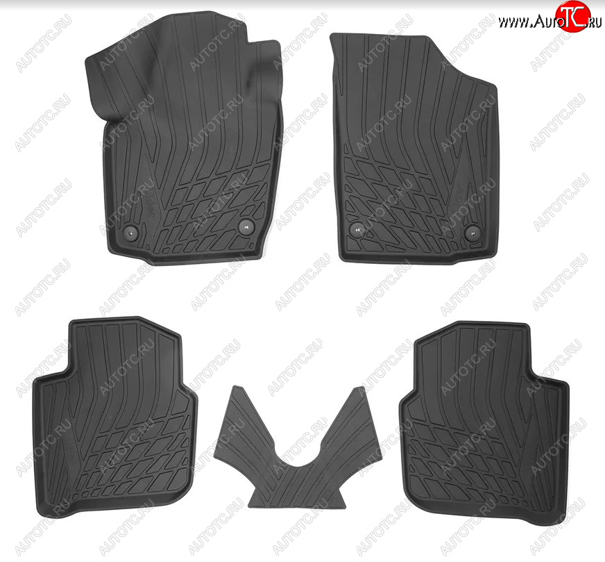 2 369 р. Коврики салона Norplast 3D Skoda Rapid NH1 хэтчбэк рестайлинг (2015-2020) (Цвет: черный)  с доставкой в г. Воронеж