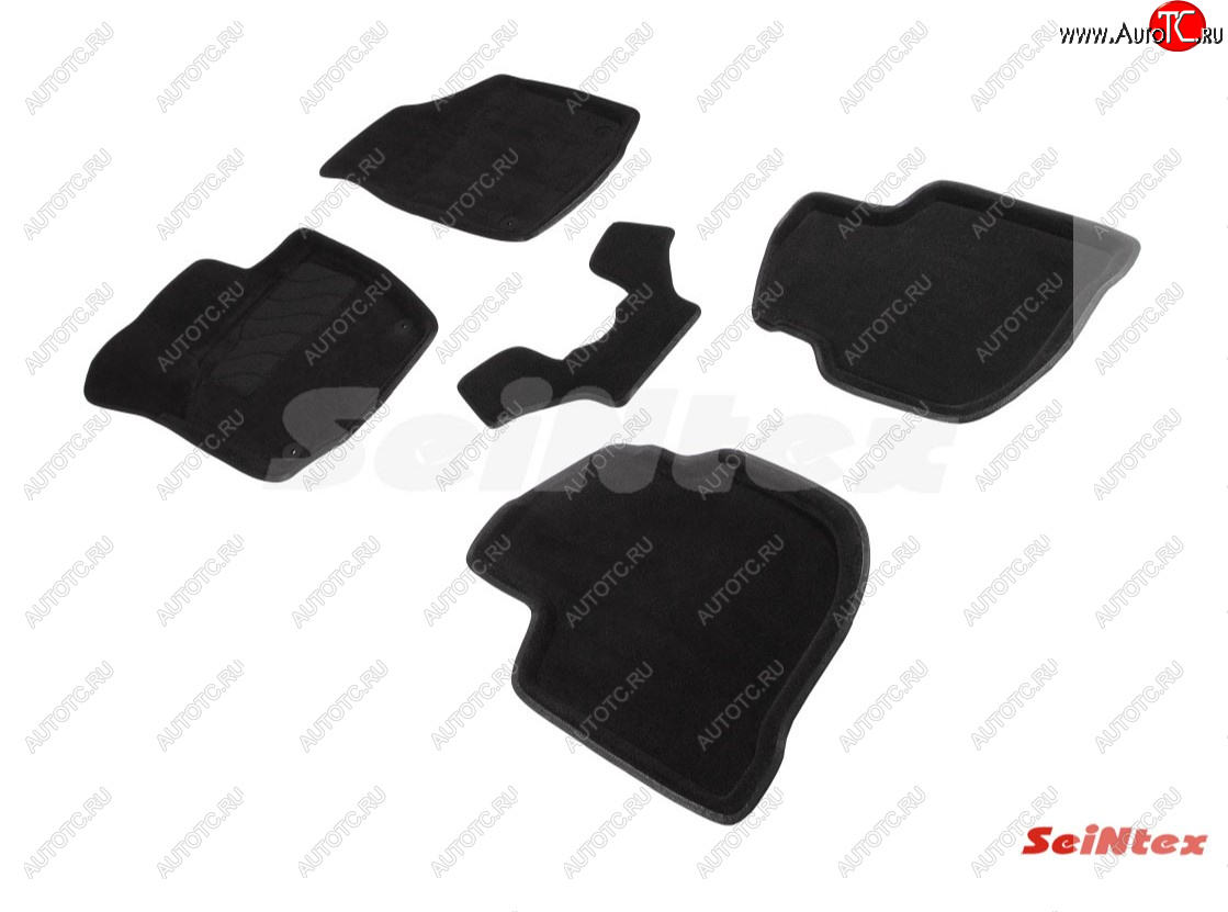 4 999 р. Коврики в салон SEINTEX 3D ВОРС (комплект)  Skoda Rapid ( NH3,  NH1) (2012-2017) дорестайлинг лифтбэк, хэтчбэк дорестайлинг (Цвет: черный)  с доставкой в г. Воронеж