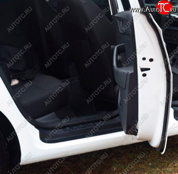 939 р. Накладки порожков салона RA Skoda Rapid NH3 дорестайлинг лифтбэк (2012-2017) (Задние)  с доставкой в г. Воронеж