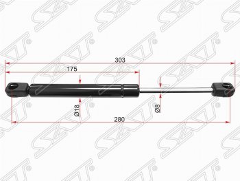 559 р. Газовый упор крышки багажника SAT  Skoda Superb  седан (2001-2006), Volkswagen Passat  B5 (1996-2000)  с доставкой в г. Воронеж. Увеличить фотографию 1