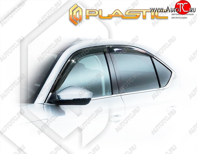 2 199 р. Дефлектора окон CA-Plastik Skoda Superb B8 (3V) лифтбэк дорестайлинг (2015-2019) (Classic полупрозрачный, Без хром.молдинга)  с доставкой в г. Воронеж
