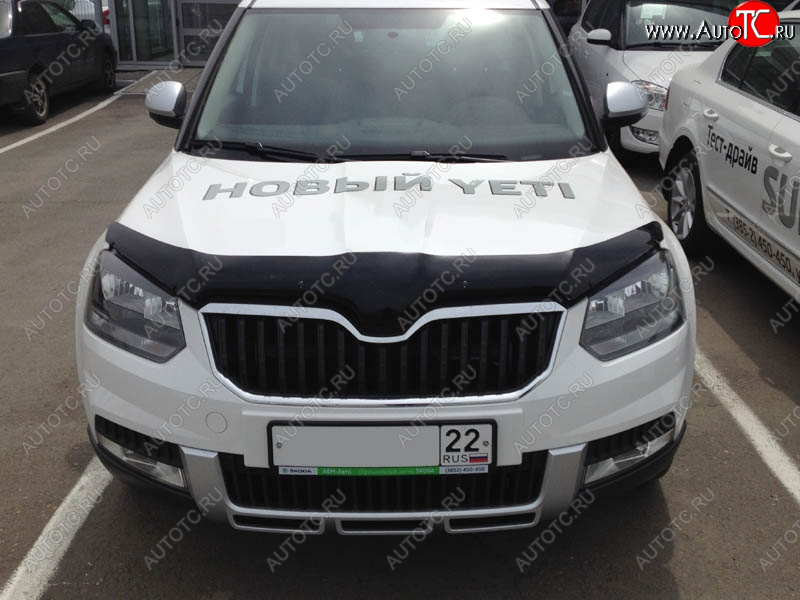 4 599 р. Дефлектор капота SIM Skoda Yeti (2013-2018)  с доставкой в г. Воронеж