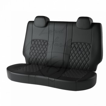 9 449 р. Чехлы для сидений (к-я Active) Lord Autofashion Турин Ромб (экокожа) Skoda Yeti (2009-2013) (Чёрный, вставка чёрная, строчка чёрная)  с доставкой в г. Воронеж. Увеличить фотографию 2