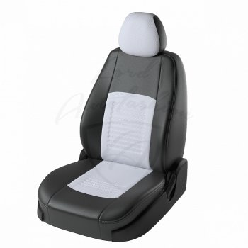Чехлы для сидений (к-я Active) Lord Autofashion Турин (экокожа) Skoda Yeti (2009-2013) (Чёрный, вставка белая)