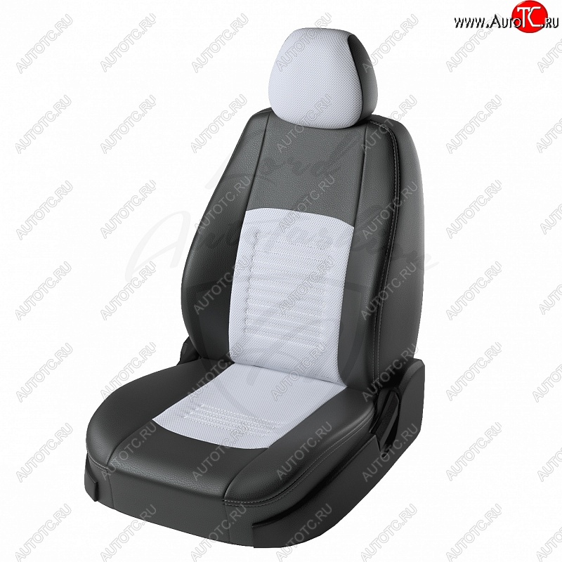 9 449 р. Чехлы для сидений (к-я Active) Lord Autofashion Турин (экокожа) Skoda Yeti (2009-2013) (Чёрный, вставка белая)  с доставкой в г. Воронеж