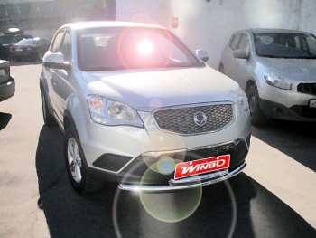 11 999 р. Защита переднего бампера WINBO (Ø76 мм, нержавейка)  SSANGYONG Actyon (2013-2021) рестайлинг  с доставкой в г. Воронеж. Увеличить фотографию 2