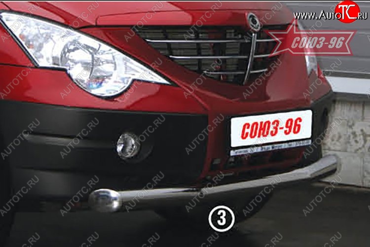 11 924 р. Защита переднего бампера одинарная Souz-96 (d76) SSANGYONG Actyon Sport (2006-2011)  с доставкой в г. Воронеж