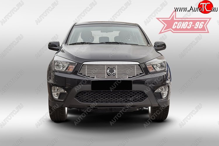 8 684 р. Декоративный элемент решетки радиатора Souz-96 (d10) SSANGYONG Actyon Sport (2012-2025)  с доставкой в г. Воронеж