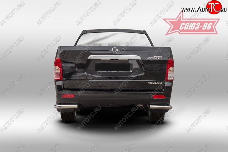 8 774 р. Защита заднего бампера из боковых уголков Souz-96 (d60) SSANGYONG Actyon Sport (2012-2025)  с доставкой в г. Воронеж